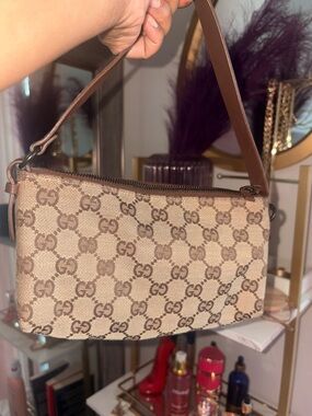 Authentic Gucci GG Canvas Pochette